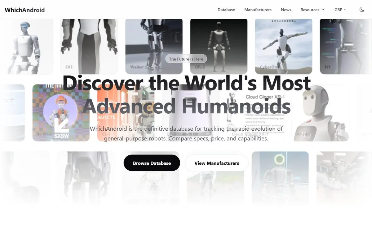 Screenshot of the WhichAndroid homepage